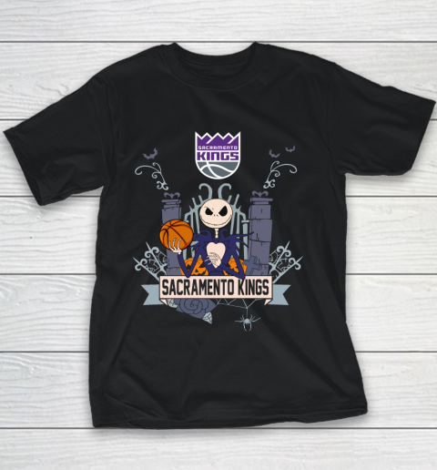 NBA Sacramento Kings Basketball Jack Skellington Halloween Youth T-Shirt