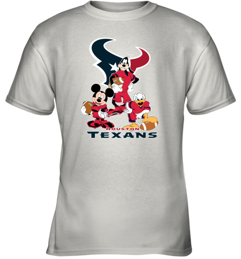 Mickey Donald Goofy The Three Houston Texans Football Youth T-Shirt