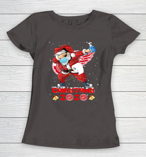 Detroit Red Wings Funny Santa Claus Dabbing Christmas 2020 NHL Women's T-Shirt 7