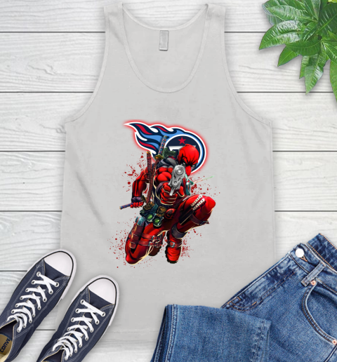 NFL Deadpool Marvel Comics Sports Football Tennessee Titans Tank Top