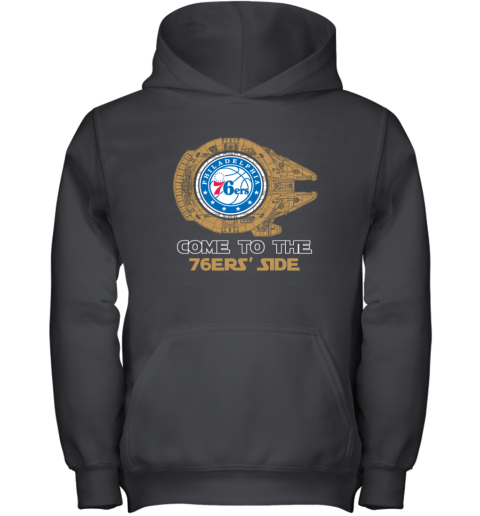 NBA Come To The Philadelphia 76ers Side Star Wars Basketball Sports Youth Hoodie