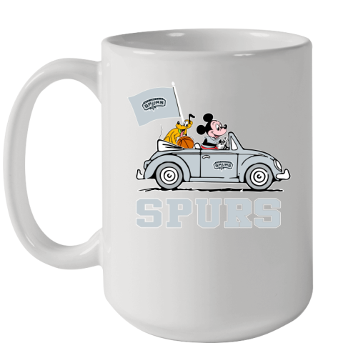 NBA Basketball San Antonio Spurs Pluto Mickey Driving Disney Shirt Ceramic Mug 15oz