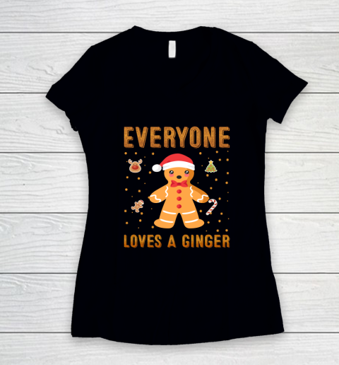 Everyone Loves A Ginger Funny Christmas Women's V-Neck T-Shirt