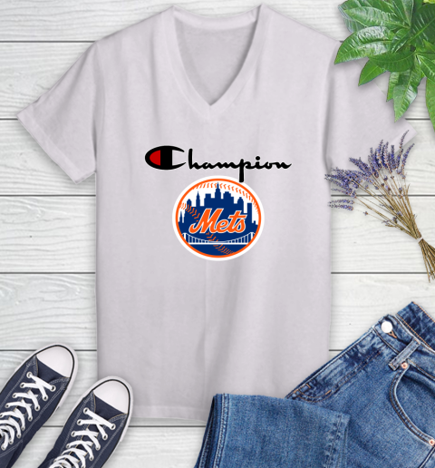 MLB Baseball New York Mets Champion Shirt Women's V-Neck T-Shirt
