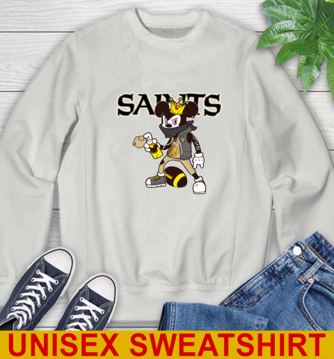 New Orleans Saints NFL Football Mickey Peace Sign Sports Sweatshirt 5