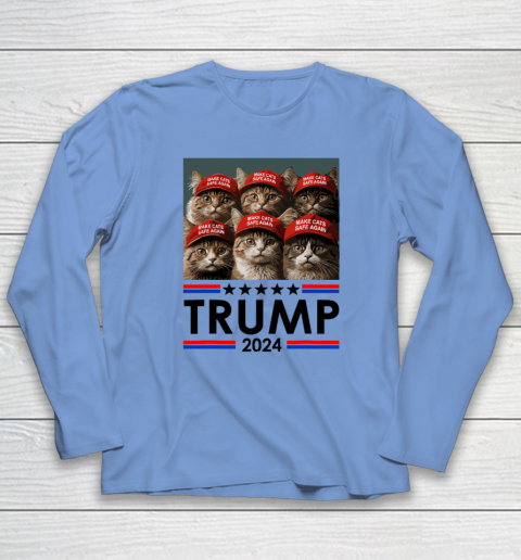Donald Trump Make Cats Safe Again 2024 Debate Funny Long Sleeve T-Shirt 6