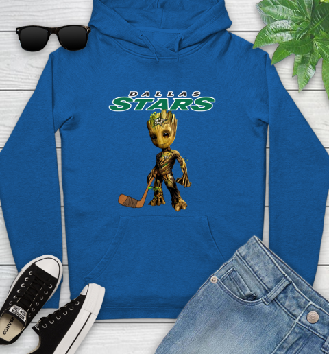 Dallas Stars NHL Hockey Groot Marvel Guardians Of The Galaxy Youth Hoodie 9