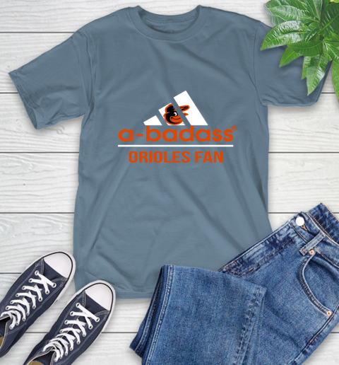 MLB A Badass Baltimore Orioles Fan Adidas Baseball Sports T-Shirt 8