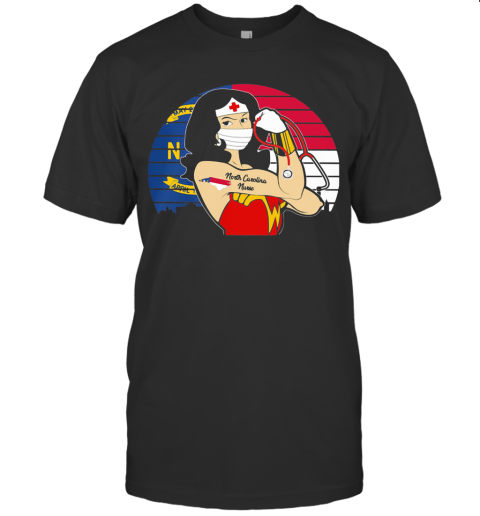 Wonder Woman Tattoos North Carolina Nurse Stethoscope Vintage T-Shirt