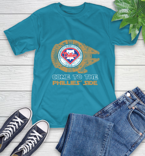 MLB Come To The Philadelphia Phillies Side Star Wars Baseball Sports T-Shirt 9