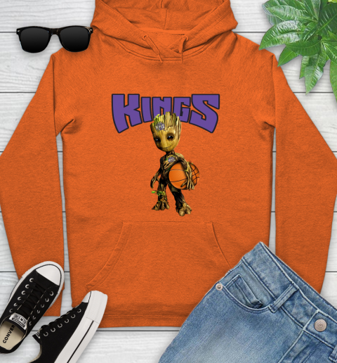 Sacramento Kings NBA Basketball Groot Marvel Guardians Of The Galaxy Youth Hoodie 5