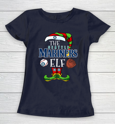 Seattle Mariners Christmas ELF Funny MLB Women's T-Shirt 2