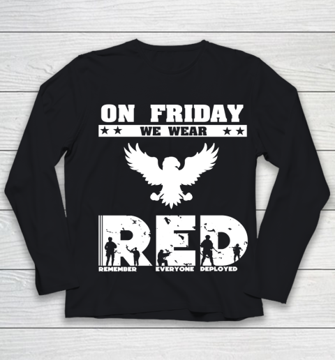 Veteran Shirt I Wear RED on Friday Military Youth Long Sleeve