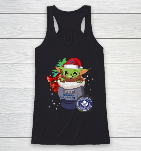 Toronto Maple Leafs Christmas Baby Yoda Star Wars Funny Happy NHL Racerback Tank