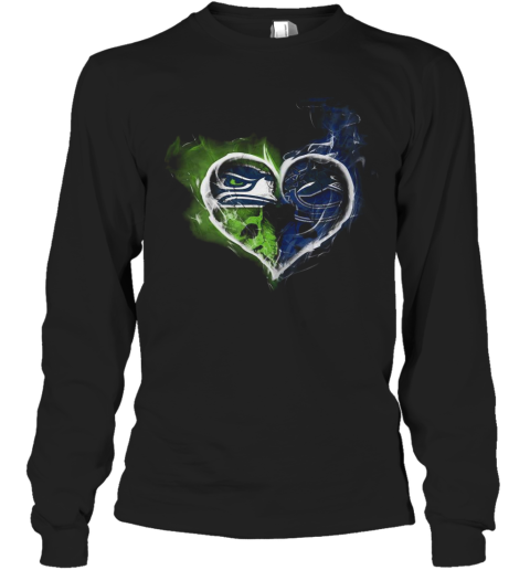 Heart Seattle Seahawks And Vancouver Canucks Long Sleeve T-Shirt