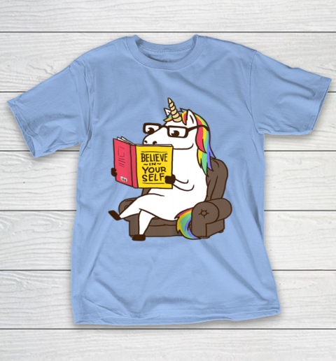 Unicorn Shirt Believe in Yourself Motivational Book Lover T-Shirt 23