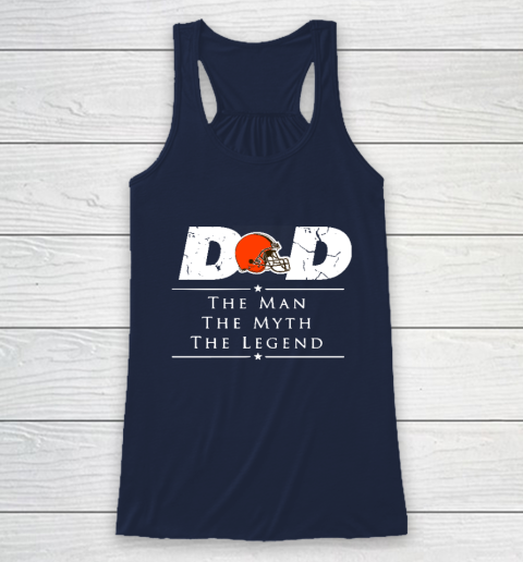 Cleveland Browns NFL Football Dad The Man The Myth The Legend Racerback Tank - Image 9