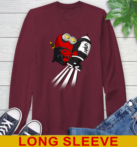 MLB Baseball Chicago White Sox Deadpool Minion Marvel Shirt Long Sleeve T-Shirt 7