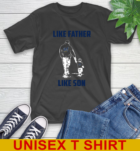 Milwaukee Brewers MLB Baseball Like Father Like Son Sports T-Shirt