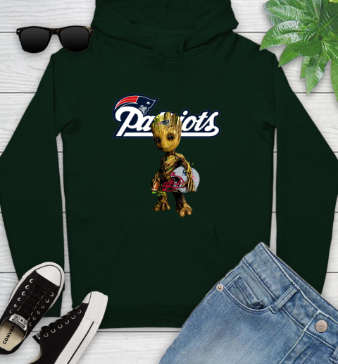 New England Patriots NFL Football Groot Marvel Guardians Of The Galaxy Youth Hoodie 13