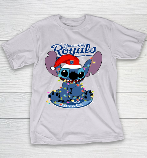 Kansas City Royals MLB noel stitch Baseball Christmas Youth T-Shirt 2