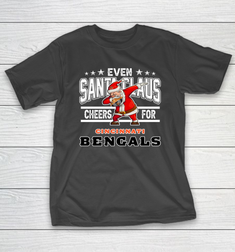 Cincinnati Bengals Even Santa Claus Cheers For Christmas NFL T-Shirt