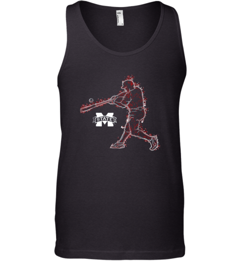 Mississippi State Bulldogs Baseball Player On Fire Tank Top