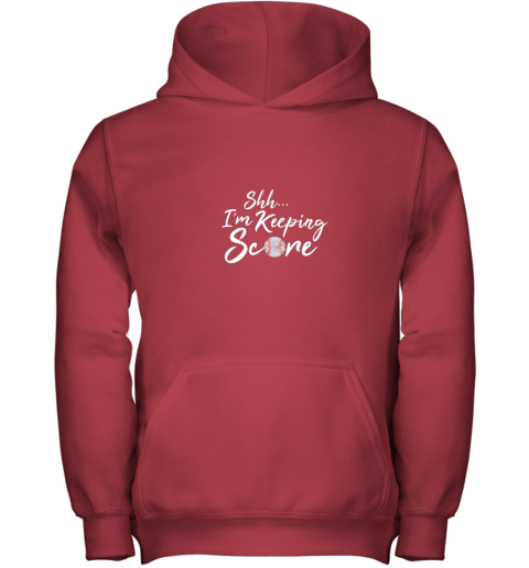 behs scorekeeper baseball team scorebook keeper youth hoodie 43 front red