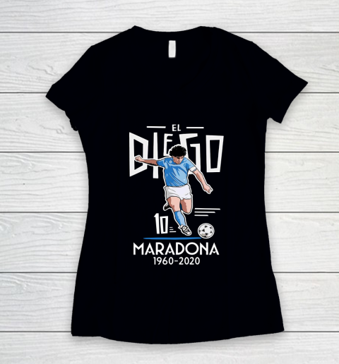 Maradona 1960  2020 El Diego 10 Women's V-Neck T-Shirt