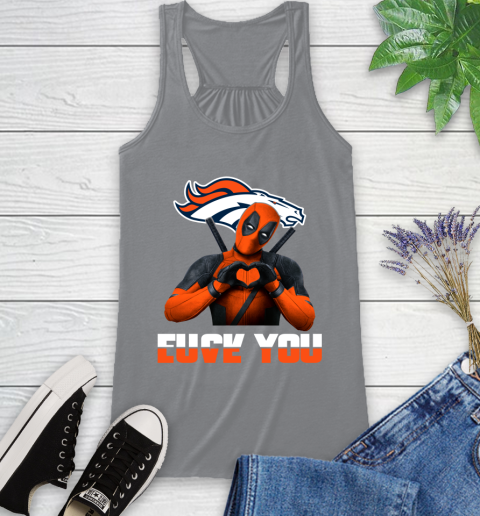 NHL Denver Broncos Deadpool Love You Fuck You Football Sports Racerback Tank 4