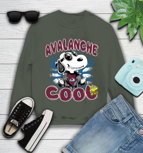 NHL Hockey Colorado Avalanche Cool Snoopy Shirt Youth Sweatshirt 7