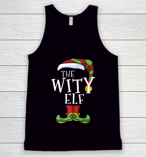 Witty Elf Family Matching Christmas Group Funny Pajama Tank Top