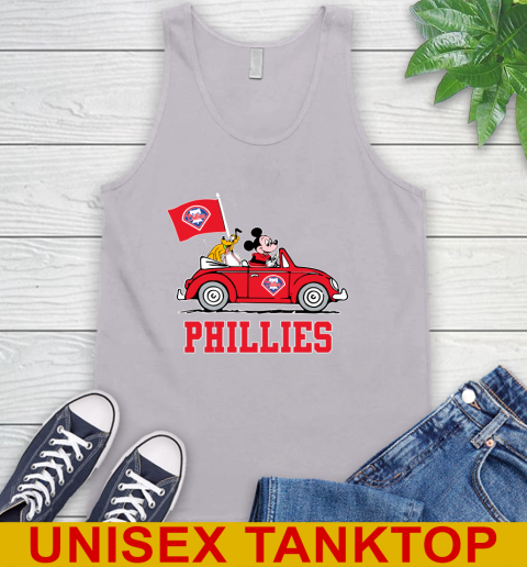 MLB Baseball Philadelphia Phillies Pluto Mickey Driving Disney Shirt Tank Top 4