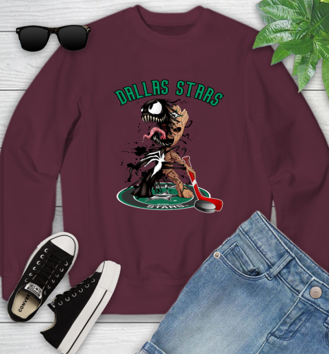 NHL Dallas Stars Hockey Venom Groot Guardians Of The Galaxy Youth Sweatshirt 5
