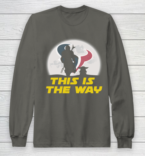 Houston Texans NFL Football Star Wars Yoda And Mandalorian This Is The Way Long Sleeve T-Shirt 5