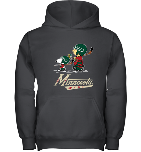 Let's Play Minnesota Wilds Ice Hockey Snoopy NHL Youth Hoodie