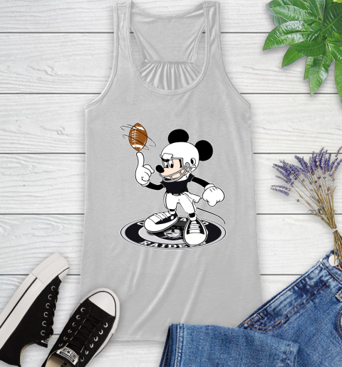 NFL Football Oakland Raiders Cheerful Mickey Disney Shirt Racerback Tank 2