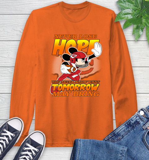 Kansas City Chiefs NFL Football Mickey Disney Never Lose Hope Long Sleeve T-Shirt 4