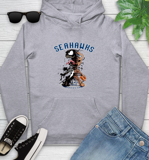 NFL Seattle Seahawks Football Venom Groot Guardians Of The Galaxy Youth Hoodie 6