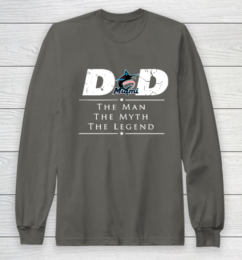 Miami Marlins MLB Baseball Dad The Man The Myth The Legend Long Sleeve T-Shirt 5