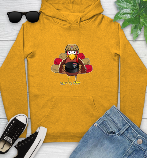 Florida Panthers Turkey Thanksgiving Day Youth Hoodie 3
