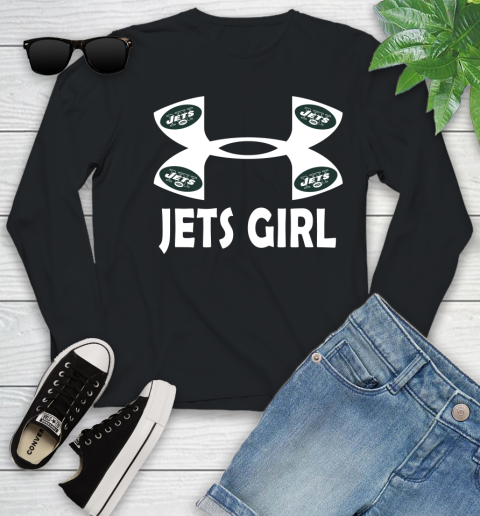 NFL New York Jets Girl Under Armour Football Sports Youth Long Sleeve