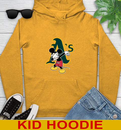 Oakland Athletics MLB Baseball Dabbing Mickey Disney Sports Youth Hoodie 3