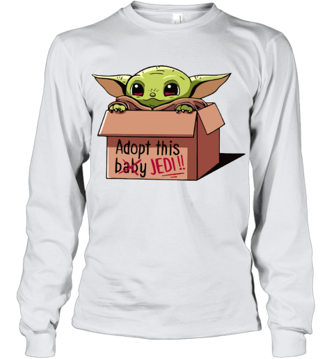 Baby Yoda In A Box Adopt This Baby Jedi Youth Long Sleeve
