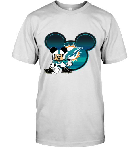 NFL Miami Dolphins Mickey Mouse Disney Football T Shirt Women's V-Neck T- Shirt