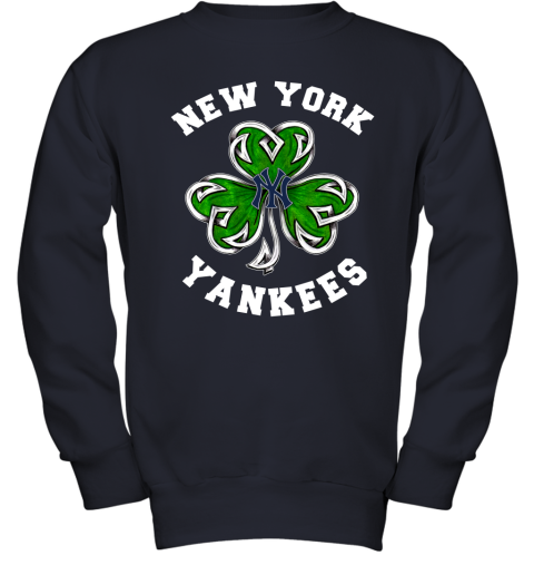 MLB New York Yankees Three Leaf Clover St Patrick's Day Baseball Sports  V-Neck T-Shirt