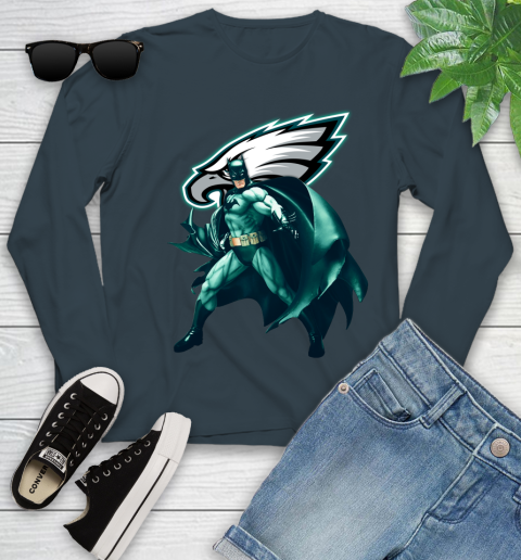 NFL Batman Football Sports Philadelphia Eagles Youth Long Sleeve 8