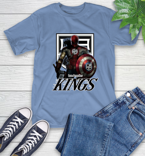 NHL Captain America Thor Spider Man Hawkeye Avengers Endgame Hockey Los Angeles Kings T-Shirt 11