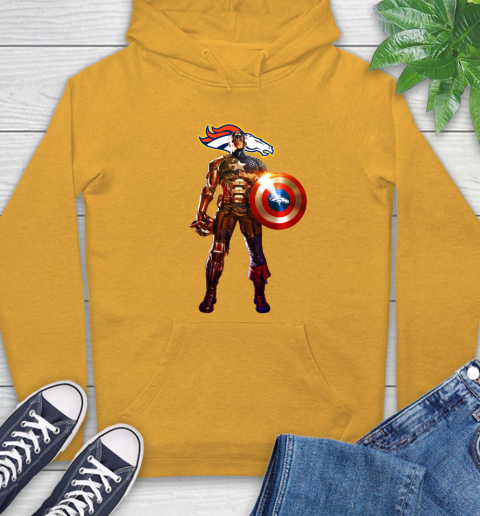 NFL Captain America Marvel Avengers Endgame Football Sports Denver Broncos Hoodie 3