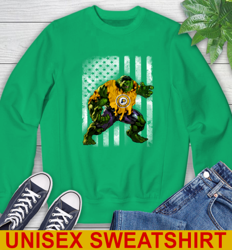Indiana Pacers Hulk Marvel Avengers NBA Basketball American Flag Sweatshirt 8